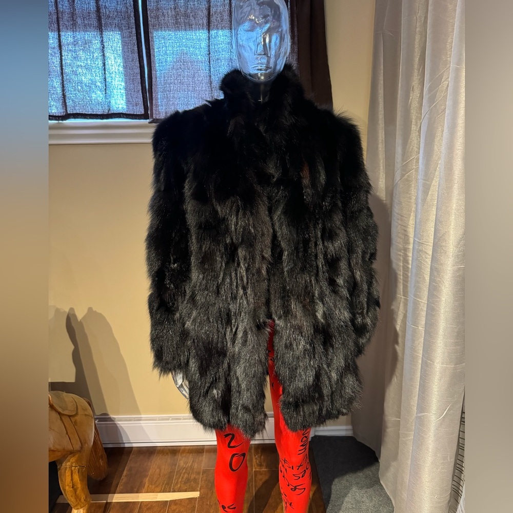 Black Fox fur coat